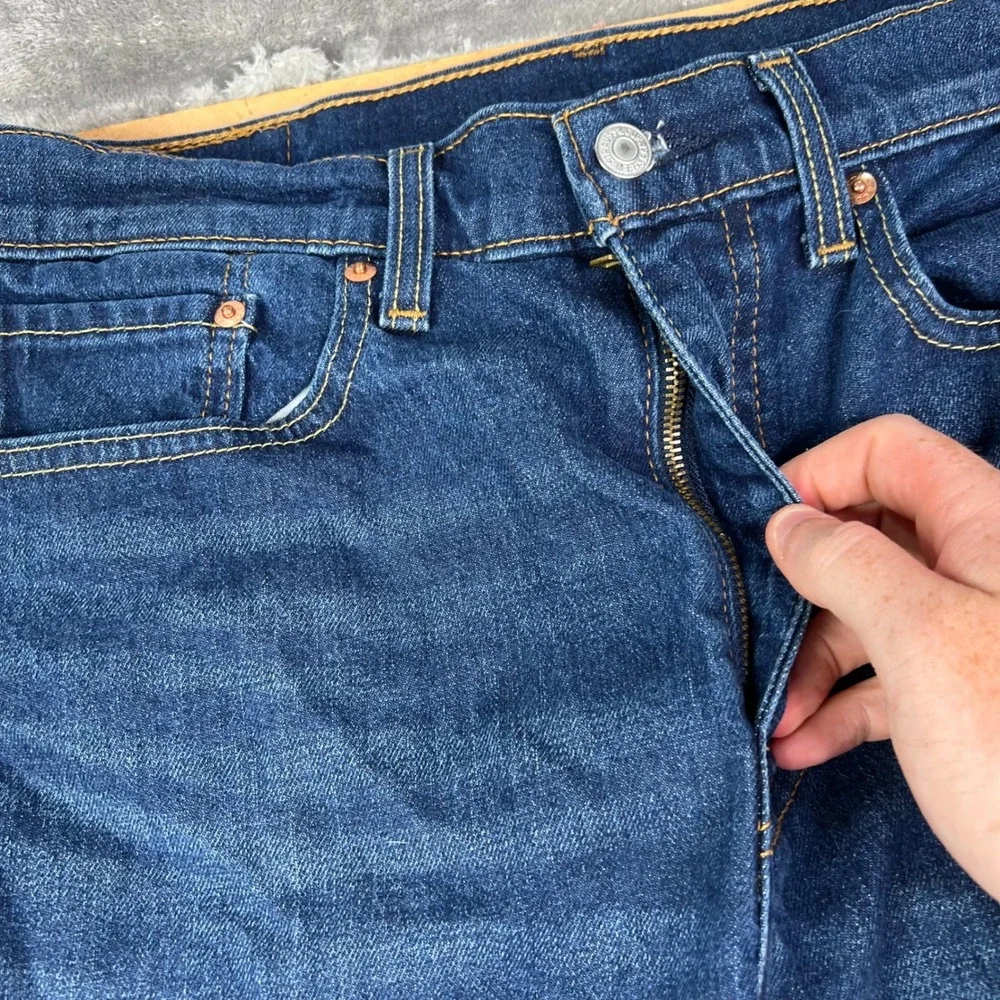 Levi's 505 Regular Fit Jeans Mens 34x34 Fits 34x36‎ Dark Wash Straight Leg Denim